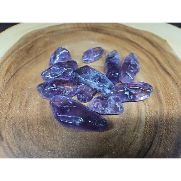 11Pcs Raw Natural Purple Amethyst Quartz Crystal Tumbled Healing Brazil .48lbs - Picture 2 of 8